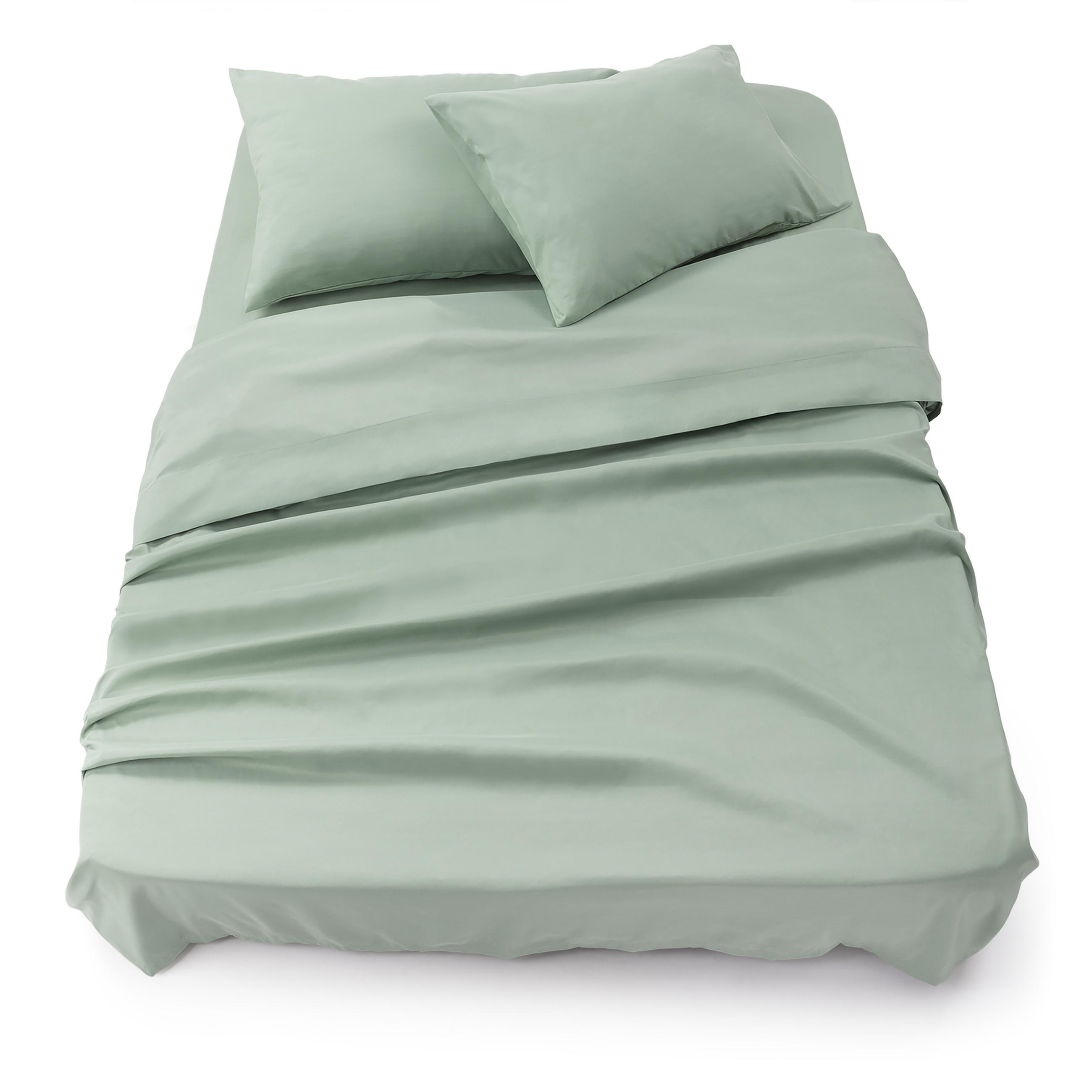 BETTLAKEN 3er Set - Spannbettlaken 160x200x30cm 2X Kissenbezug 50x80cm - Summer Green - Grün, Textil (160/200cm)