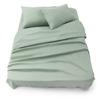 BETTLAKEN 3er Set - Spannbettlaken 180x200x30cm 2X Kissenbezug 50x80cm - Summer Green - Grün, Textil (180/200cm)