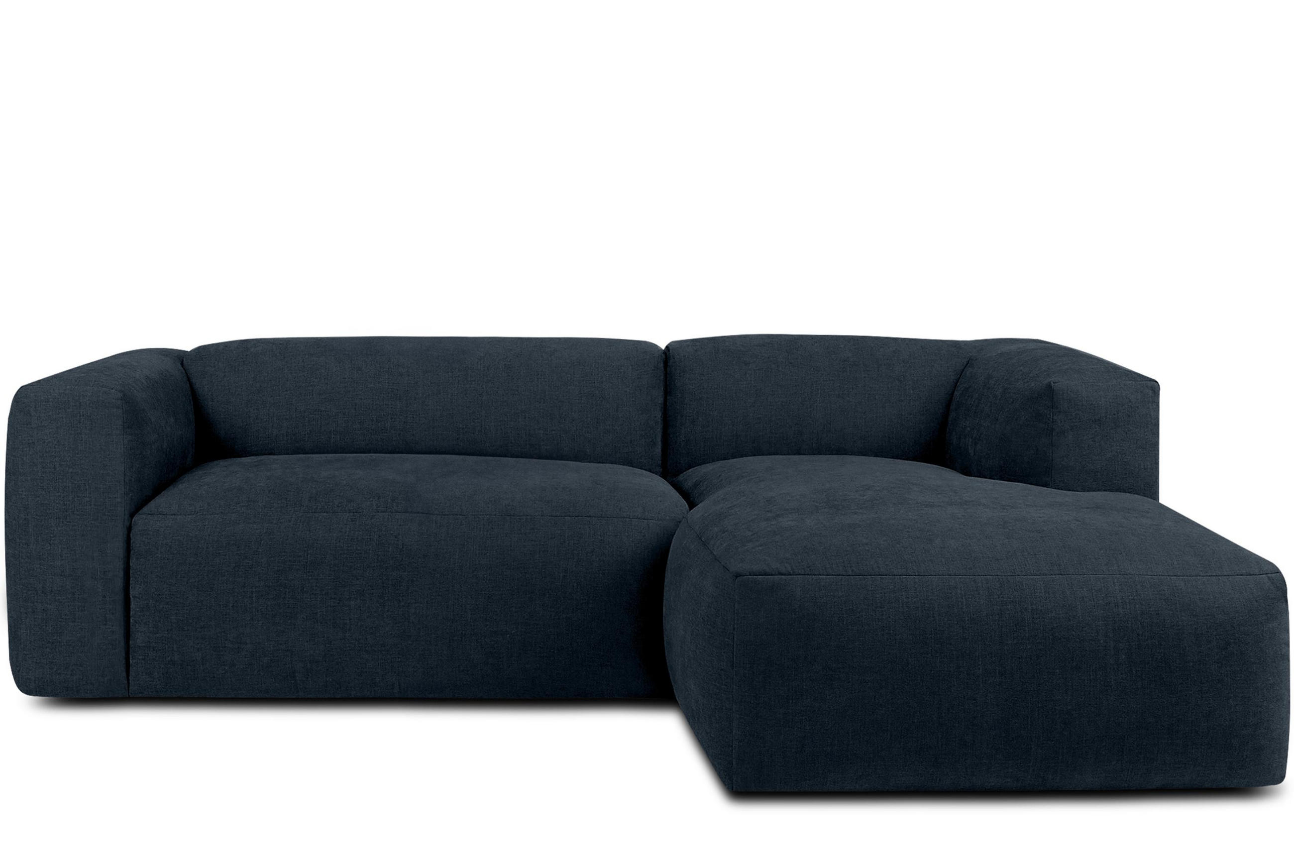 ECKMODULSOFA-RECHTS BUFFO 3/4 Sitzer mit extrem weicher Sitzfläche, Gewebestoff, dunkelblau - Dunkelblau, Textil (237/180cm) - KONSIMO®