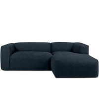 ECKMODULSOFA-RECHTS BUFFO 3/4 Sitzer mit extrem weicher Sitzfläche, Gewebestoff, dunkelblau - Dunkelblau, Textil (237/180cm) - KONSIMO®