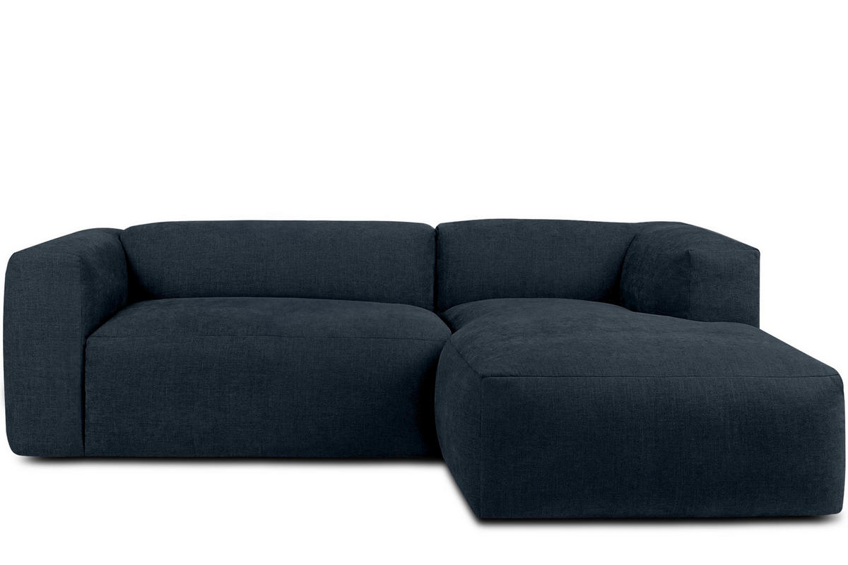 ECKMODULSOFA-RECHTS BUFFO 3/4 Sitzer mit extrem weicher Sitzfläche, Gewebestoff, dunkelblau - Dunkelblau, Textil (237/180cm) - KONSIMO®