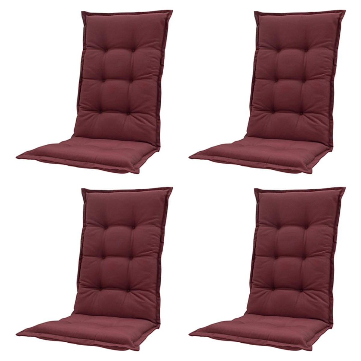 GARTENSTUHLKISSEN Panama 105/50 cm 4er-Set - Bordeaux, Textil (50/6/105cm) - Madison
