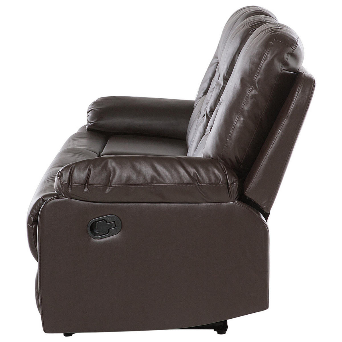 3-SITZER-SOFA Kunstleder Braun Bergen - Dunkelbraun, Kunststoff/Textil (204/101/73cm) - Beliani