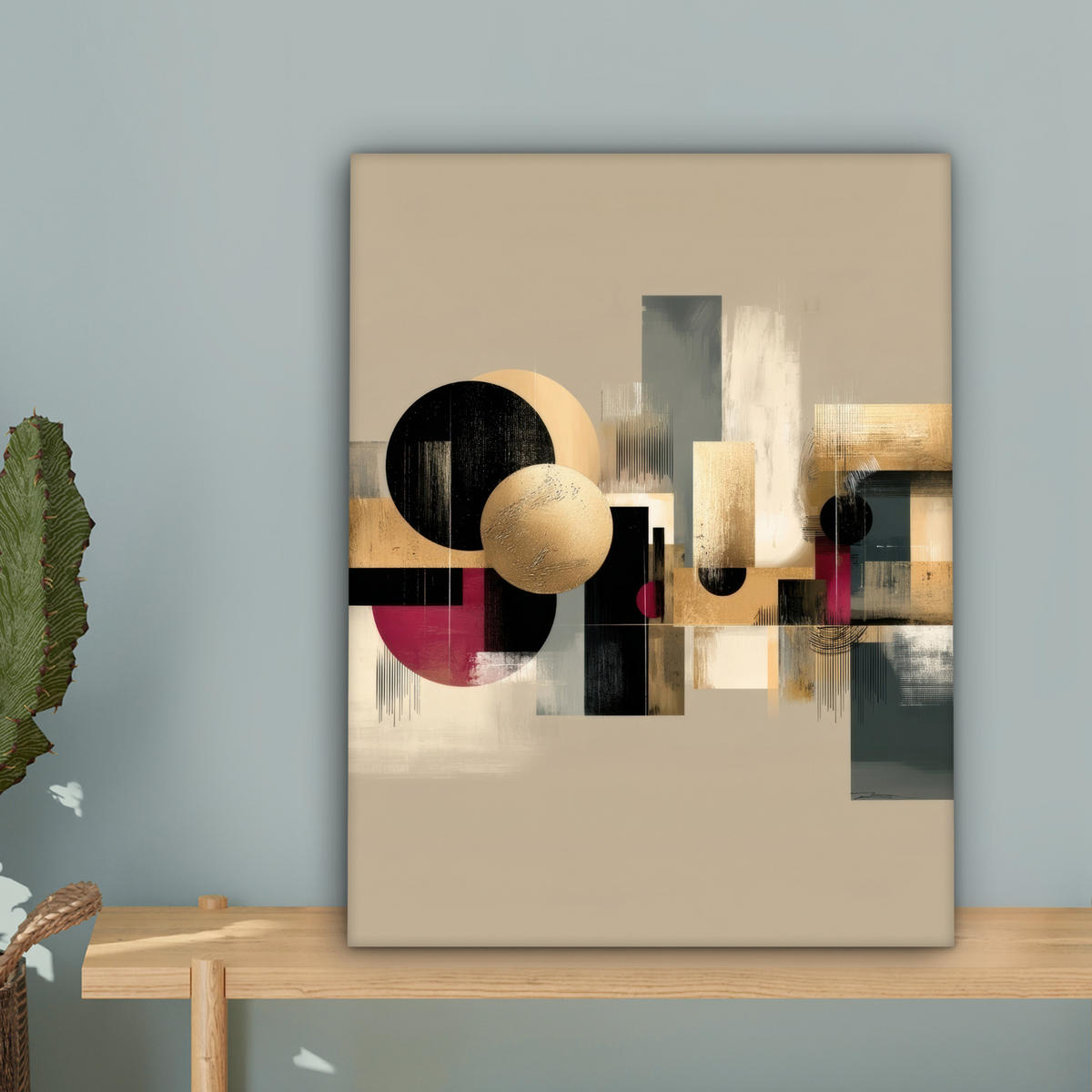 LEINWANDBILD Abstrakt - Formen - Beige - Texturen Room Decor 30x40 cm - Beige, Textil (30/40cm) - MuchoWow