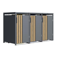 MÜLLTONNENBOX KANTO - 3x 240L - Anthrazit, Metall (198/116/80cm)