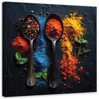 LEINWANDBILD Essen & Trinken 60x60cm - Multicolor, Textil (60/60cm) - Feeby