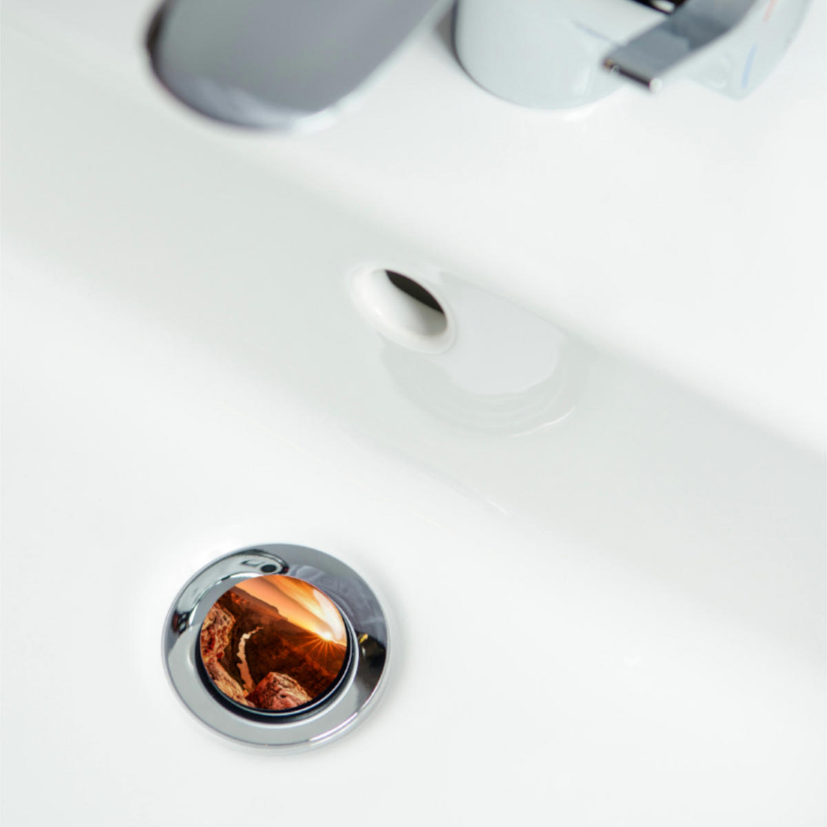 WASCHBECKENSTÖPSEL Grand Canyon - Orange, Kunststoff/Metall (4/7/7cm) - Sanilo