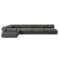 ECKSOFA modulares Sofa Mende-L3 - 380x190x70 cm Dunkelgrau Velours - Dunkelgrau, Holzwerkstoff/Textil (380/190cm) - ALTDECOR