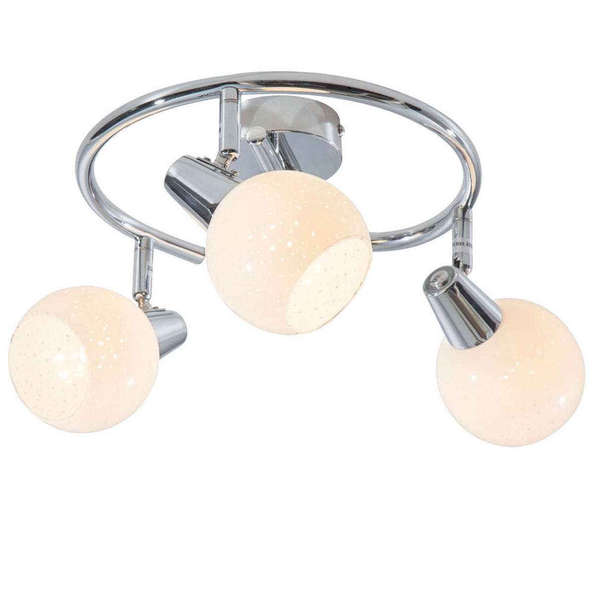 LED DECKENLEUCHTE Metall Chrom Silber - Silberfarben, Glas (12/25/25cm) - Nowa