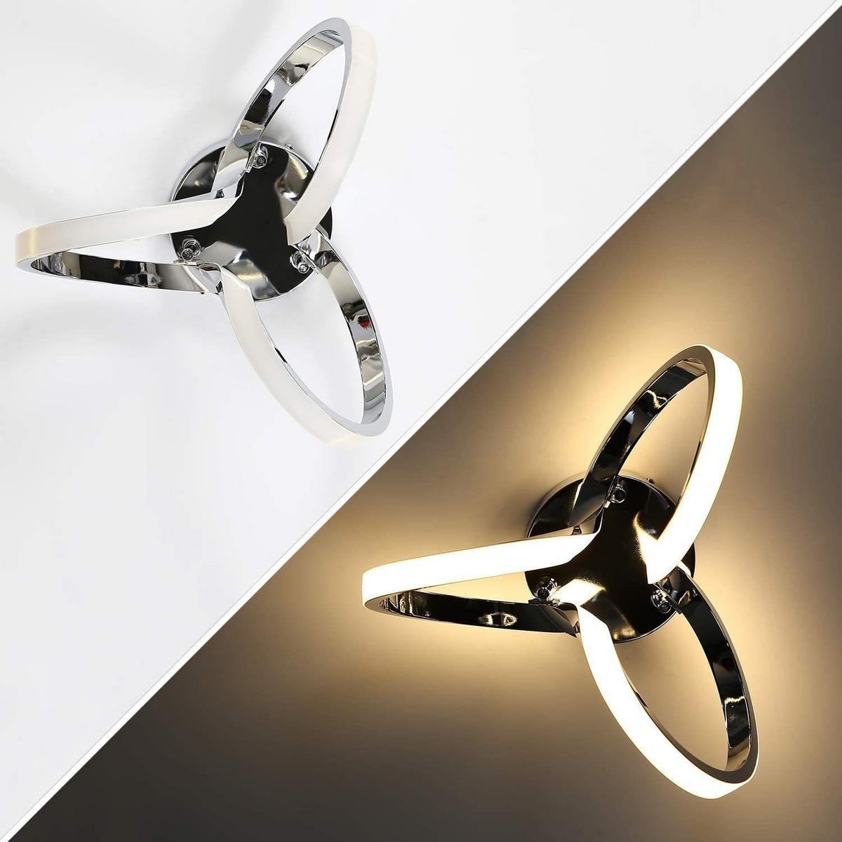 LED-DECKENLEUCHTE Norbert 31/26/20 cm - Chromfarben, Metall (31/26/20cm) - Nettlife