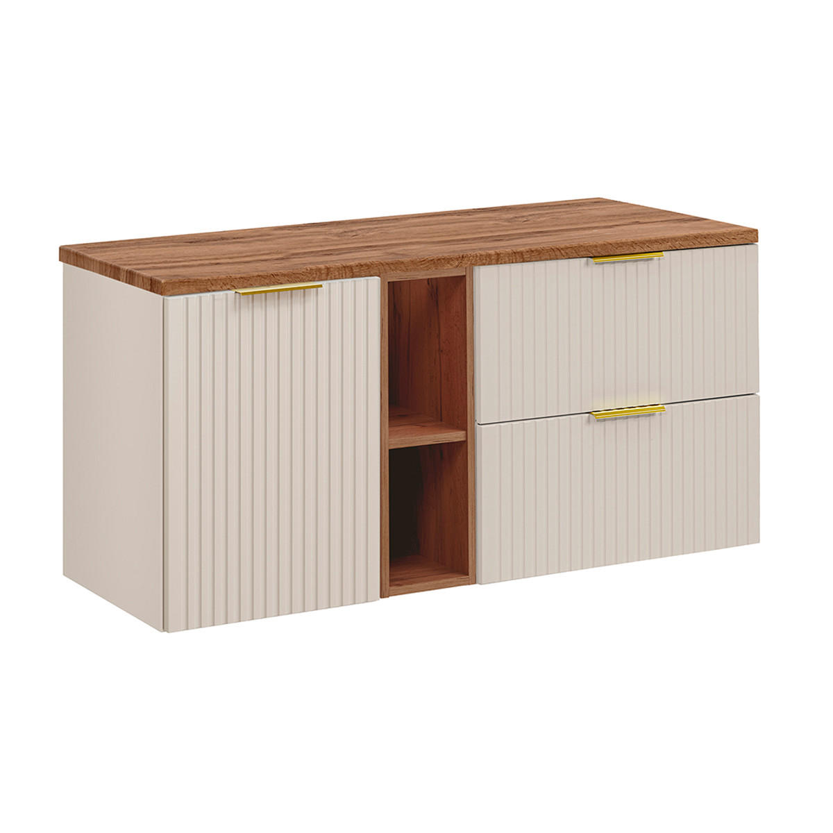 WASCHTISCHUNTERSCHRANK 120.8cm Adriel Kaschmir und Holz - Beige, Holzwerkstoff (120.8/59/46cm) - Petits-meubles