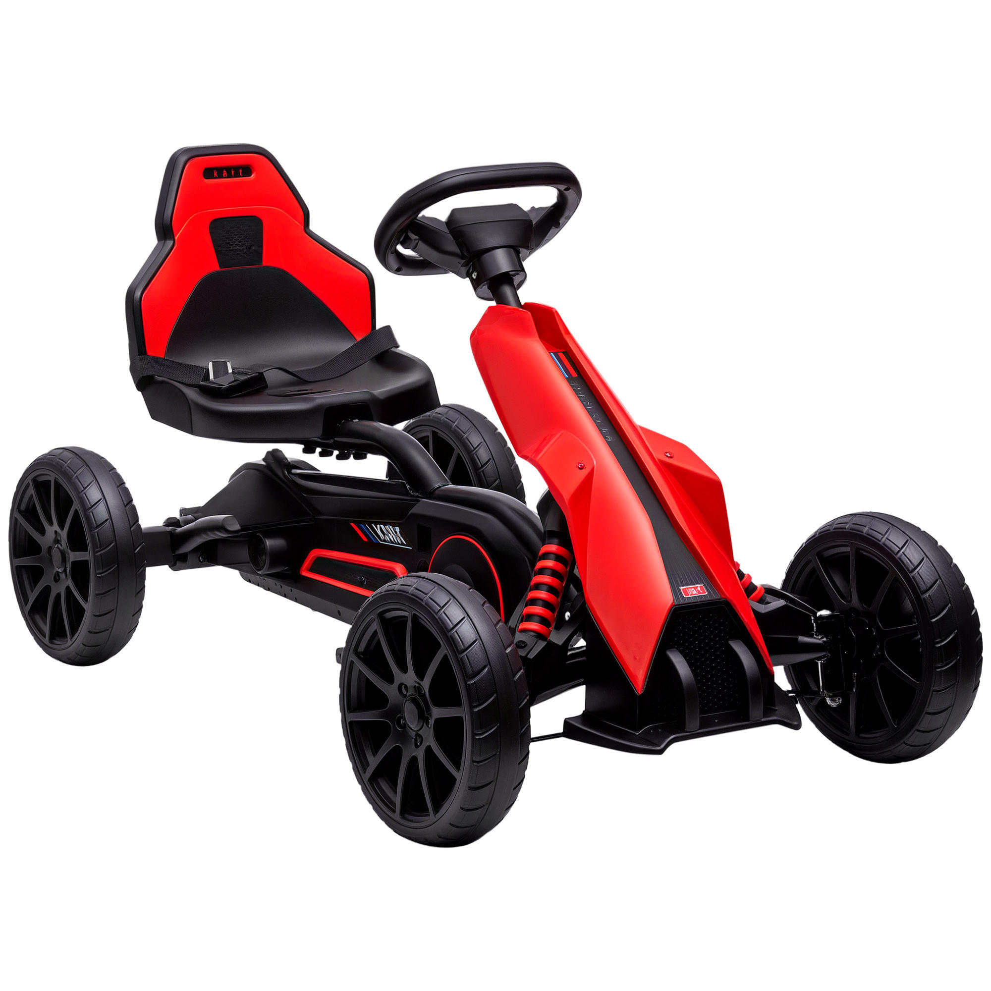 GO-KART DE-06129 mit Vor- und Rückwärtsgang und Handbremse Rot - Rot, Kunststoff/Metall (100/58/58.5cm) - ComfortXL
