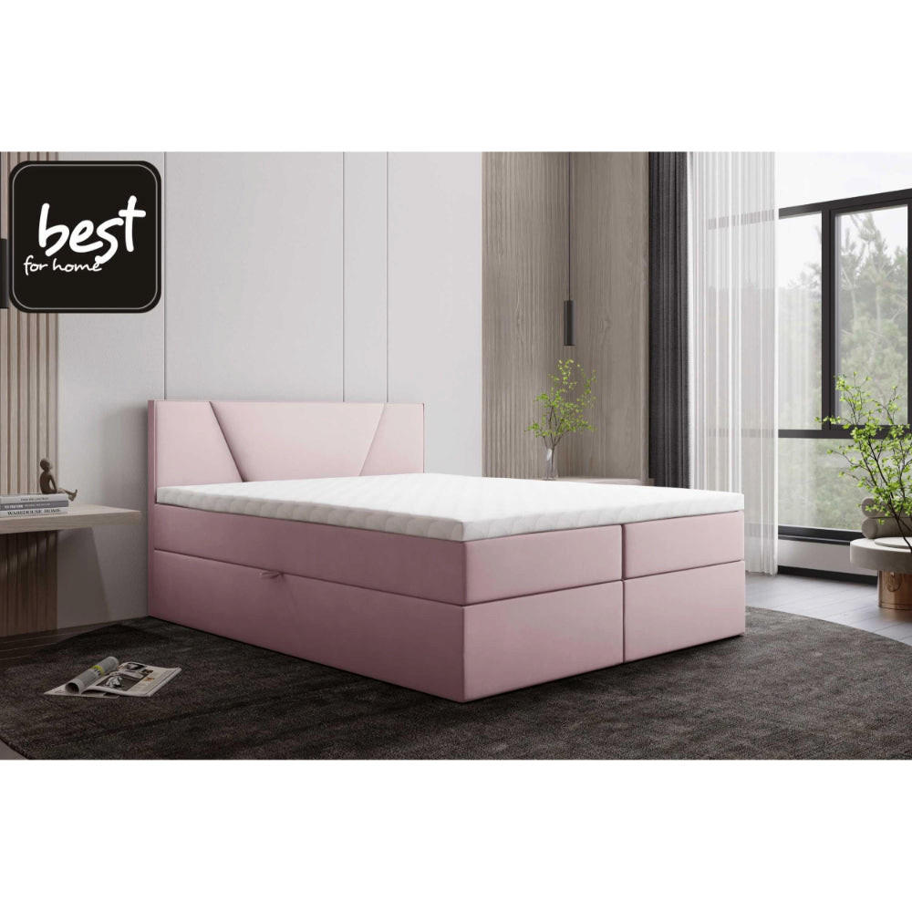 BOXBETT Jubilee Bonellfederkern inkl. Topper - Rosa, Holz/Holzwerkstoff (200/200cm) - Best For Home