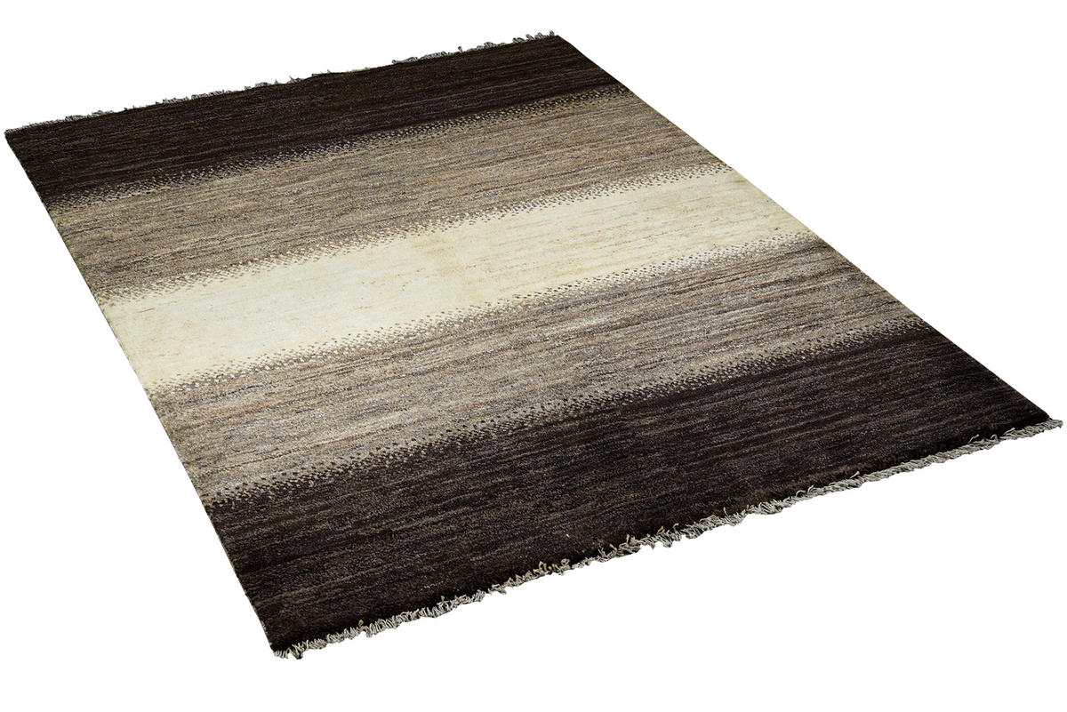TEPPICH Gabbeh Sonnat Schwarz 196/152 cm Schurwolle - Schwarz, Textil (152/196cm) - Looma