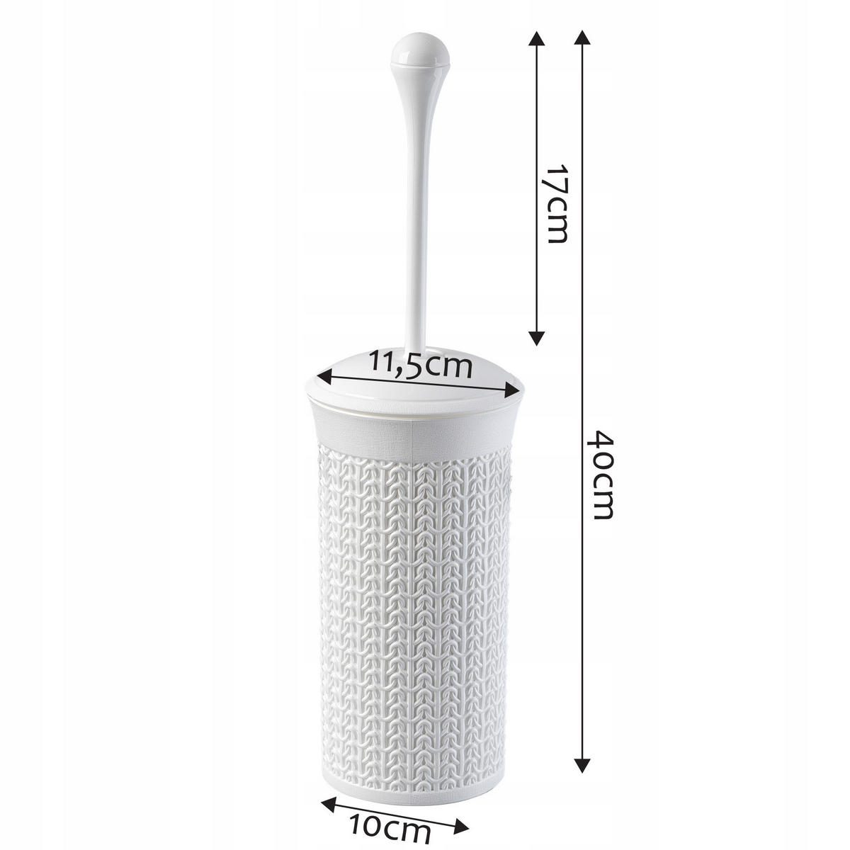 WC-BÜRSTE mit Schüssel 40 cm, weiß - Weiß, Kunststoff (10/40cm) - KADAX