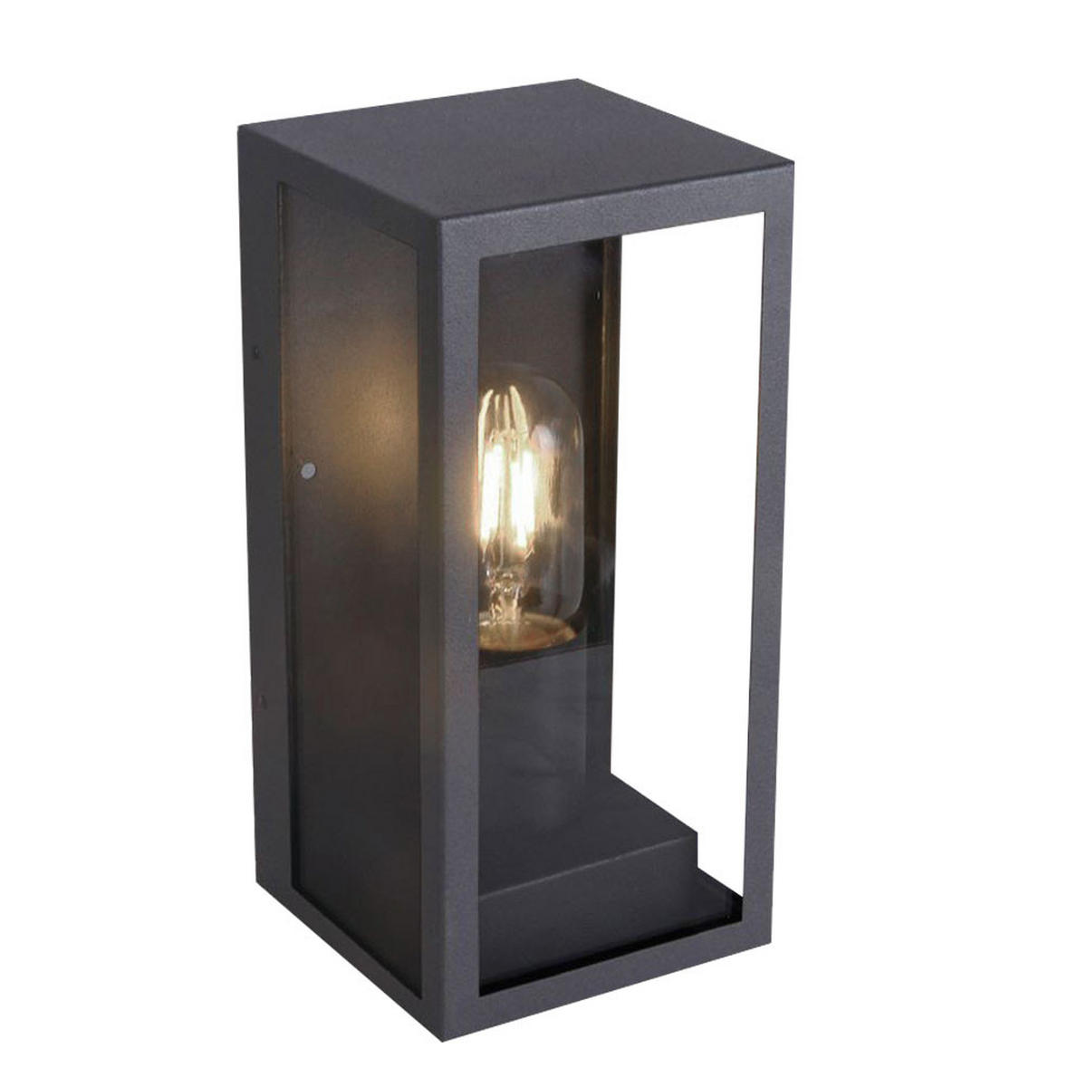 LED WANDLAMPE Aluminium Schwarz - Schwarz, Glas (11.3/11.3/23.6cm)