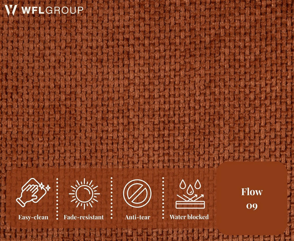 ECKSOFA Marion mit Schlaffunktion & Bettkasten in Chenille Terakotta, Orange, Rechts 267/154/83 cm - Terracotta/Schwarz, Kunststoff/Textil (267/154cm) - WFL GROUP