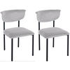 STUHL 2er Set Samt Grau - Grau, Textil/Metall (52/78/53cm) - CLP