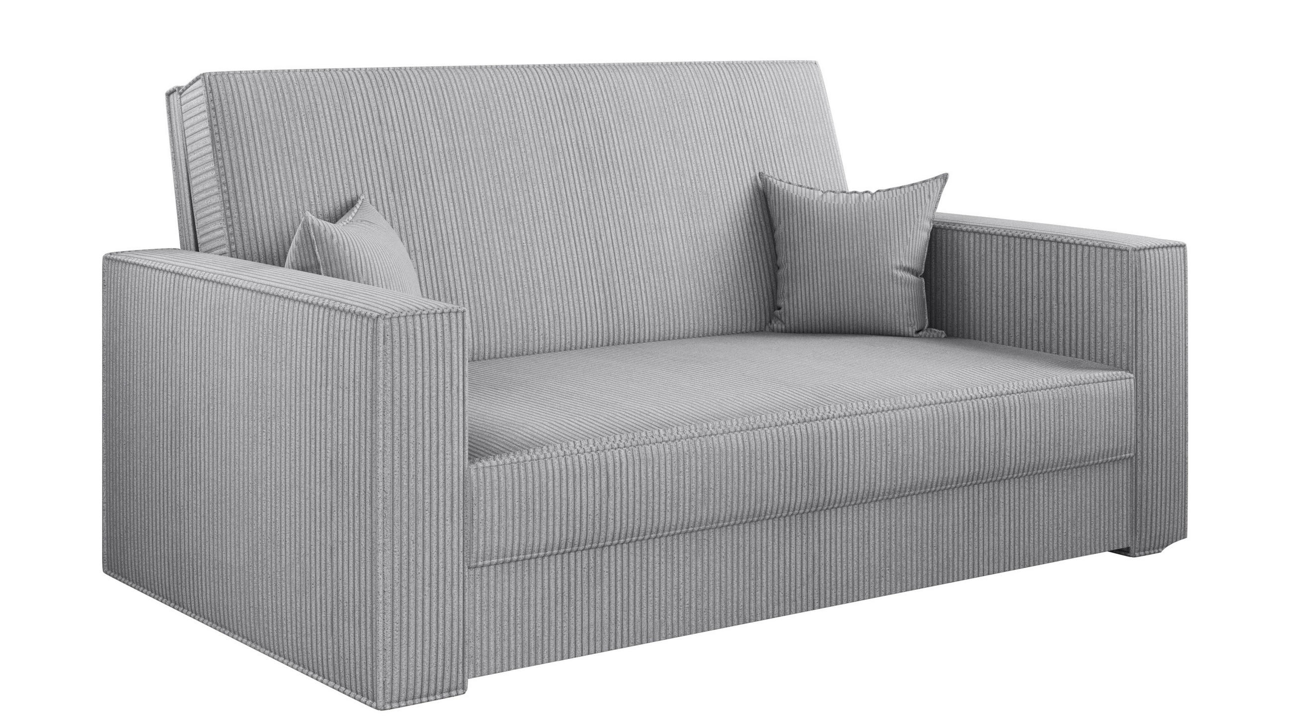 SOFA, Schlaffunktion - America Stoff Poso Hellgrau - Hellgrau, Holz (137/77/112cm) - Kaiser Möbel