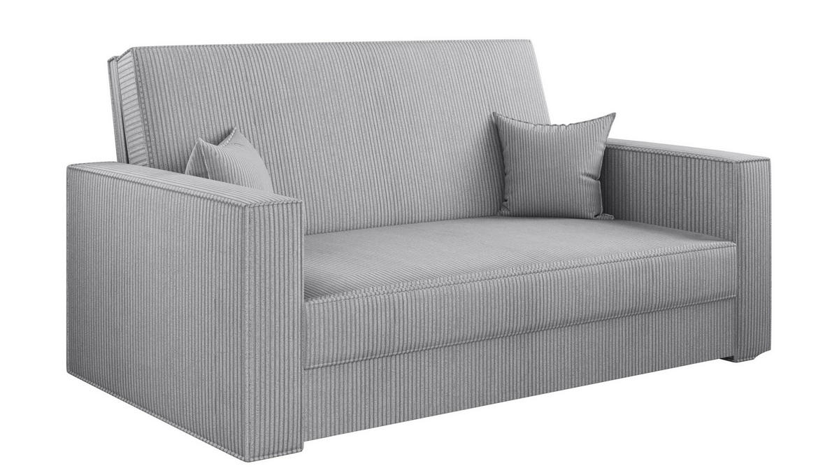 SOFA, Schlaffunktion - America Stoff Poso Hellgrau - Hellgrau, Holz (137/77/112cm) - Kaiser Möbel