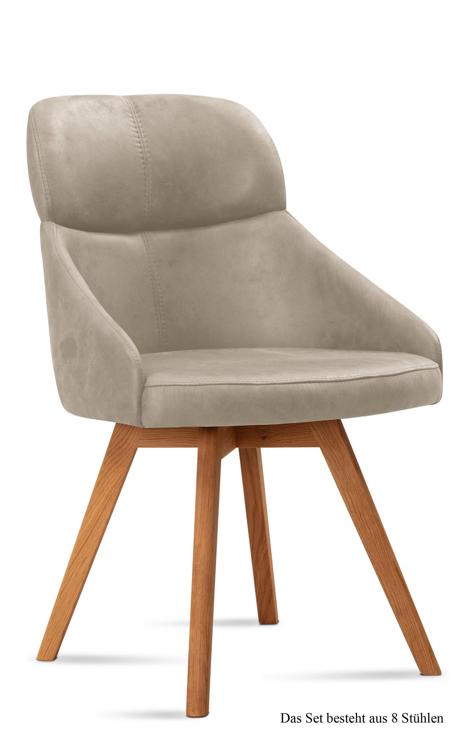 ESSZIMMERSTUHL (8er-Set) Donna 52x82x63 Eiche geölt/Natur - Eichefarben/Naturfarben, Kunststoff (63/82/52cm) - 58aufmkessel