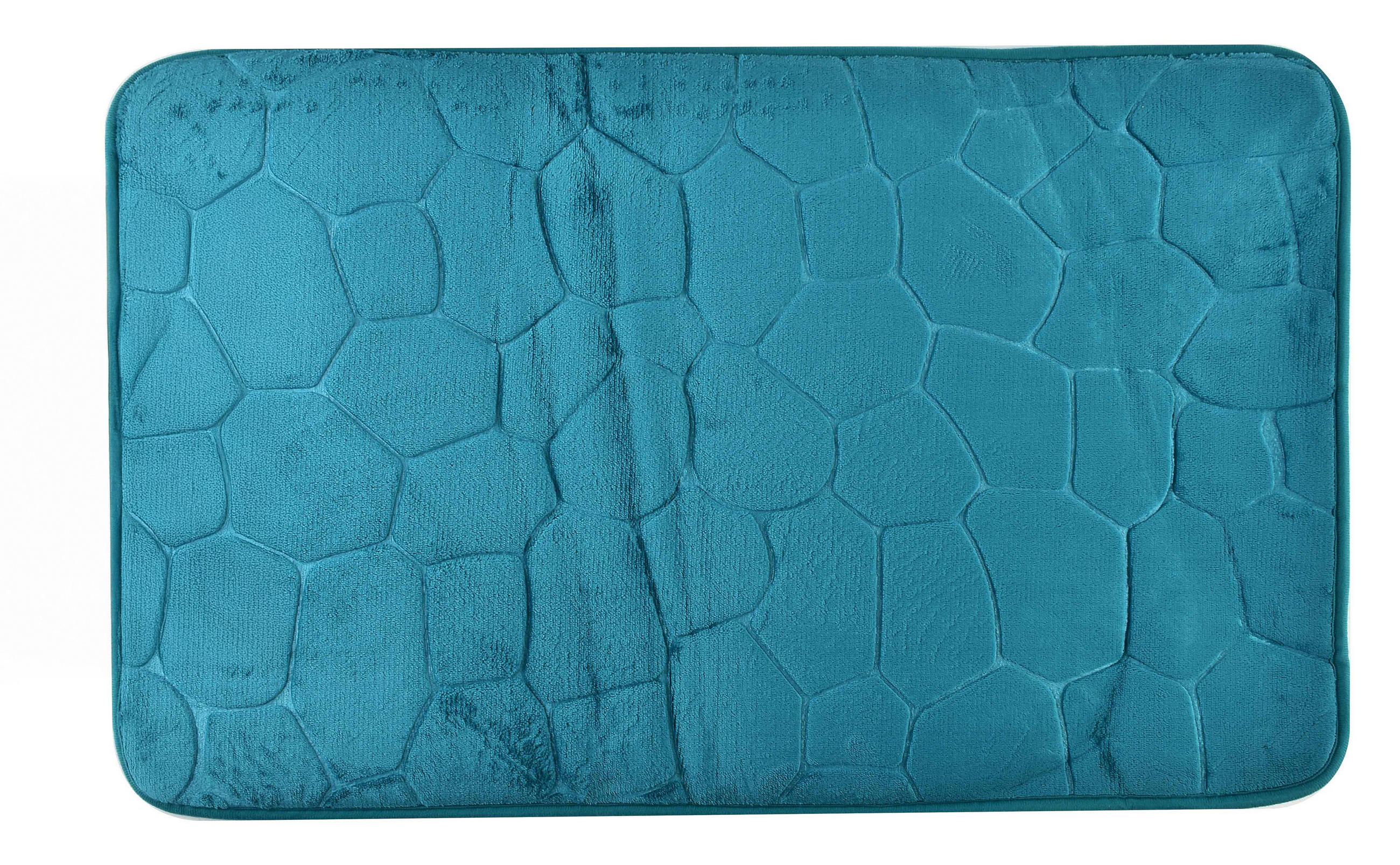 BADTEPPICH Zac Blau 80/50/2 cm Textilien - Blau, Textil (50/80cm) - Mondex