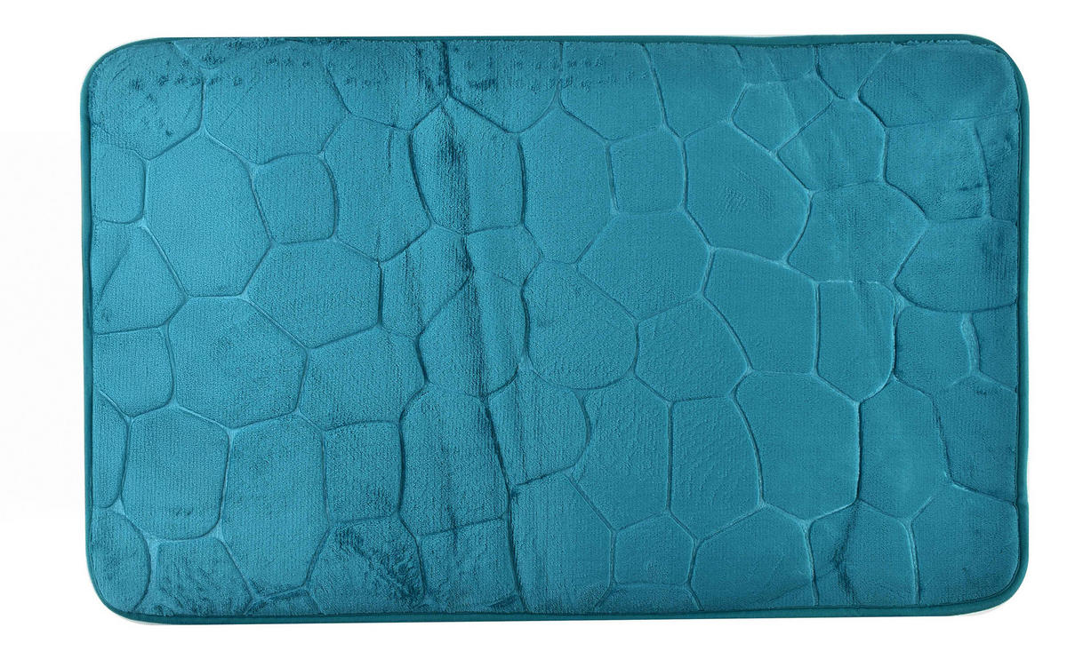 BADTEPPICH Zac Blau 80/50/2 cm Textilien - Blau, Textil (50/80cm) - Mondex