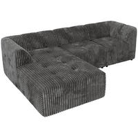 ROHOVÁ SEDAČKA VORITA L 3M - Šedá Manšestr - Vlevo - šedá/černá, textil/plast (267/176cm) - MKS