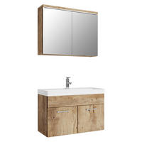 BADMÖBEL-SET Paso 3 Teile Kastanien Eiche - 80 x 35 x 55 cm - Kastanienfarben/Eichefarben, Holz (80/55/40cm) - Badplaats