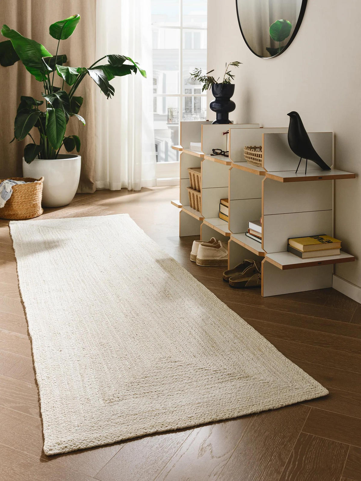 JUTELÄUFER Jutta Ivory 80/250 cm - Creme, Naturmaterialien/Textil (80/250cm) - benuta