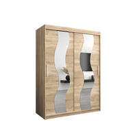 SCHWEBETÜRENSCHRANK 200/150/62 2-türig - Silberfarben/Sonoma Eiche, Holz/Kunststoff (150/200/62cm) - MÖBEL KRYSPOL