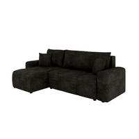 ECKSOFA Nolani mit Schlaffunktion & Bettkasten – Modern & Bequem - Graphitfarben, Kunststoff (248/145cm) - Panda Möbel