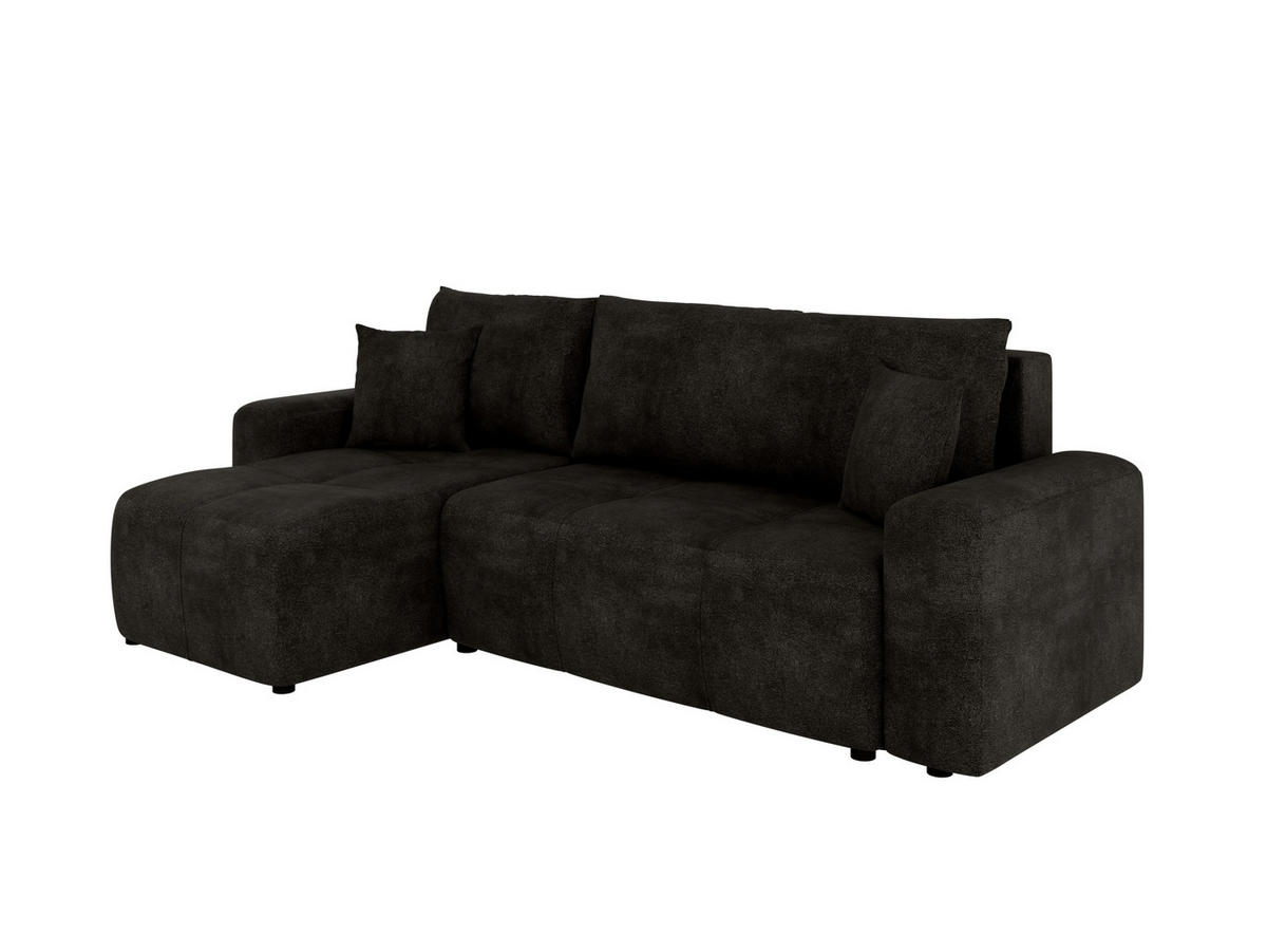 ECKSOFA Nolani mit Schlaffunktion & Bettkasten – Modern & Bequem - Graphitfarben, Kunststoff (248/145cm) - Panda Möbel