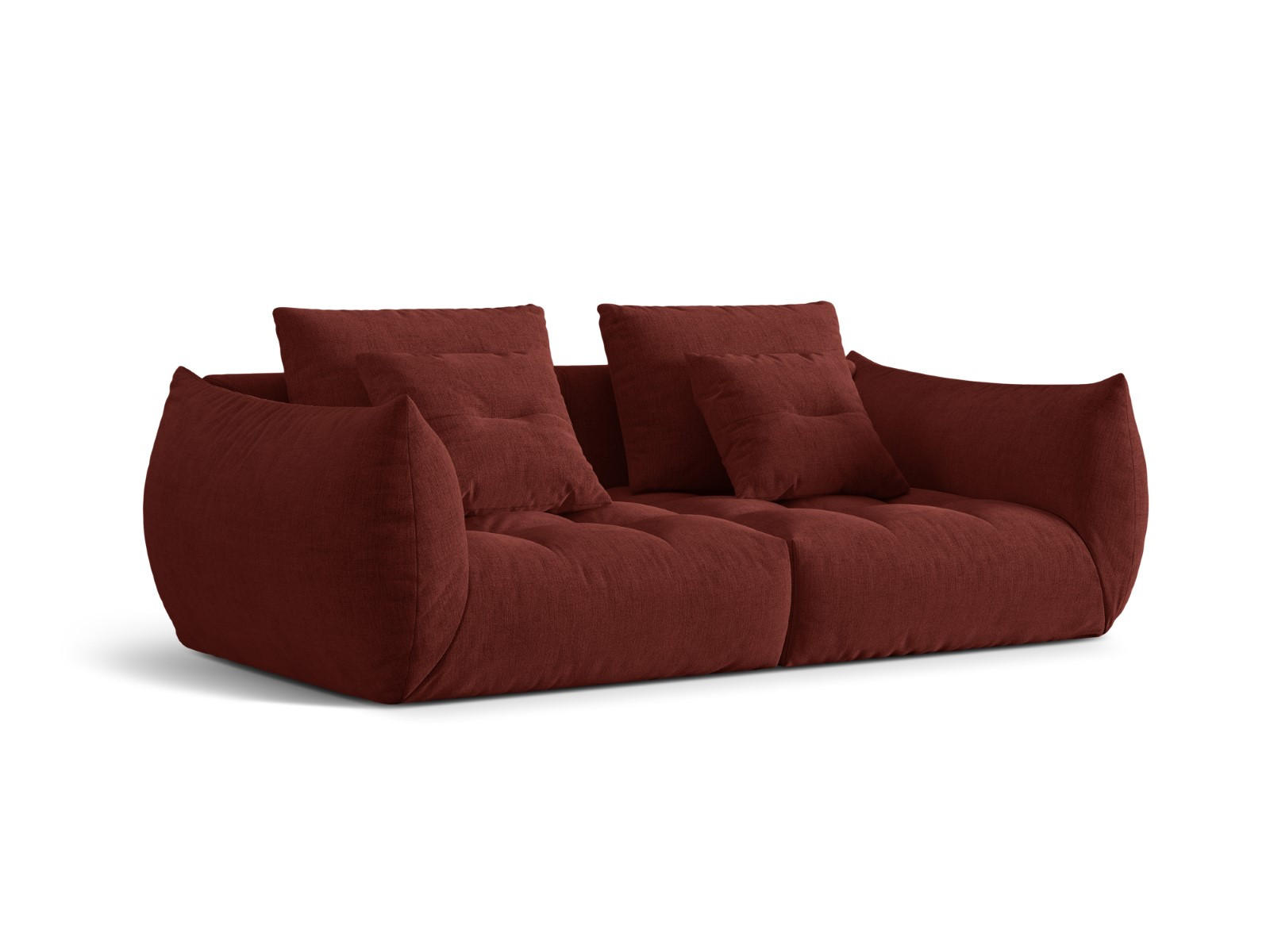 SOFA modular Bloom aus strukturiertem Stoff rot 3 Sitzplätze - Rot, Textil (106/95/232cm) - Micadoni