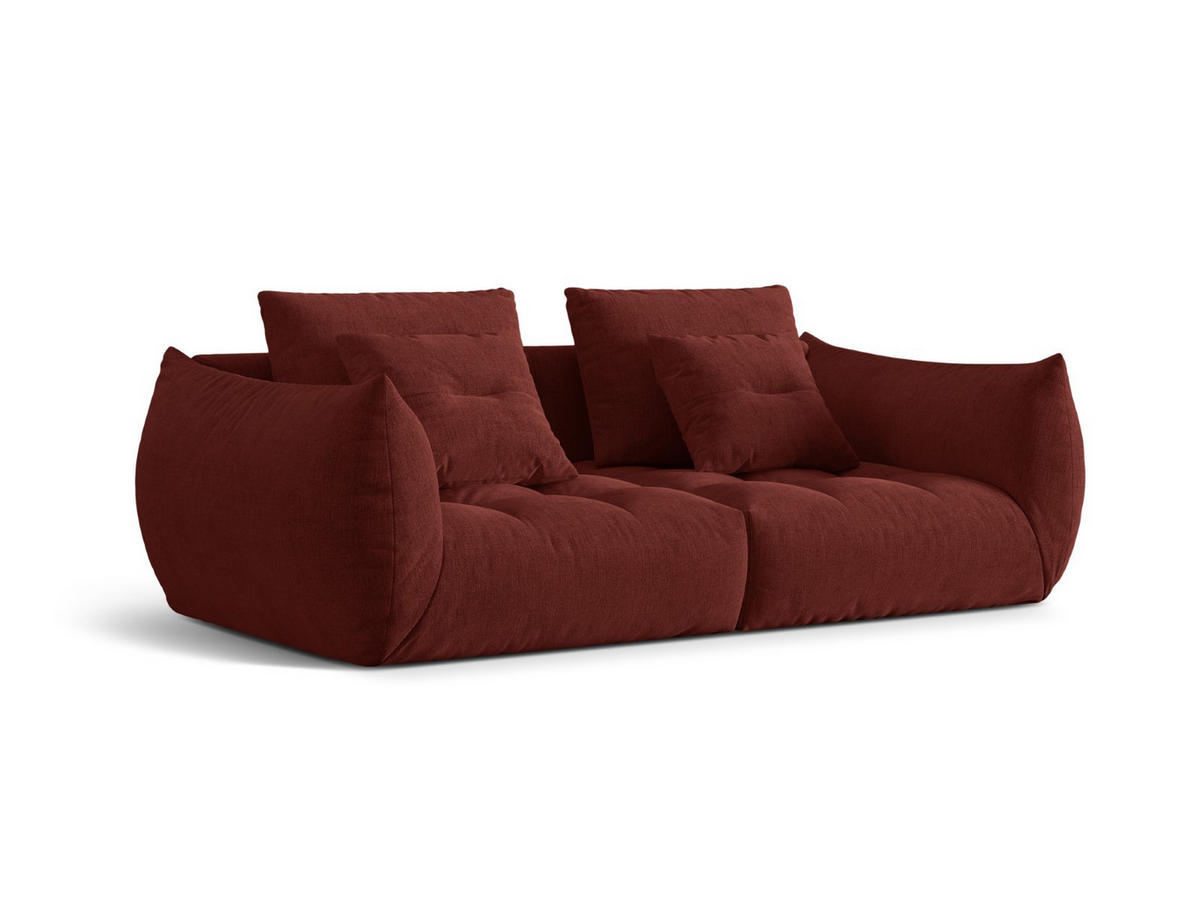 SOFA modular Bloom aus strukturiertem Stoff rot 3 Sitzplätze - Rot, Textil (106/95/232cm) - Micadoni