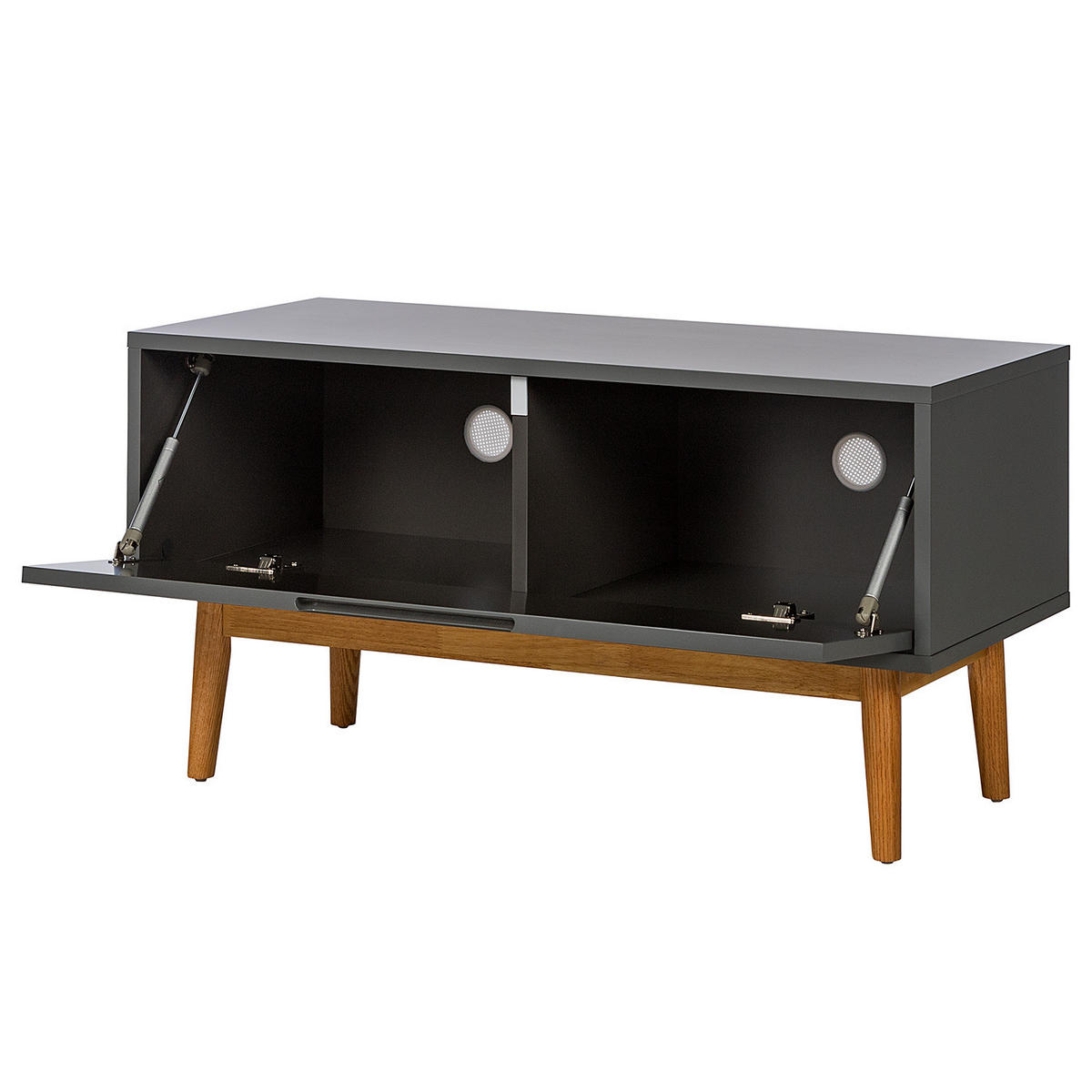 GARDEROBENBANK - Eichefarben/Grau, Holzwerkstoff (95/49/40cm) - home24