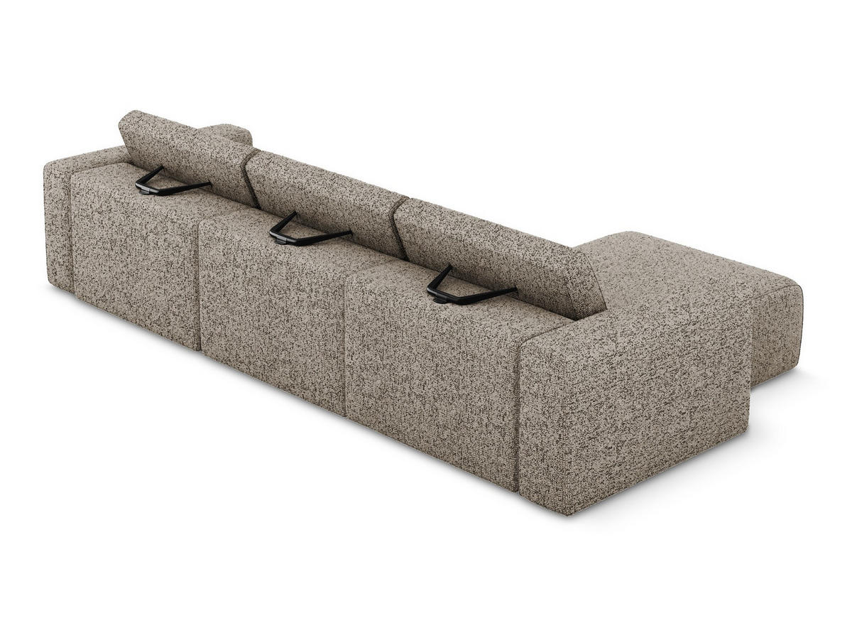 ECKSOFA Links Strukturstoff Stoff Beige - Beige/Gelb, Kunststoff/Textil (167/314cm) - Makamii