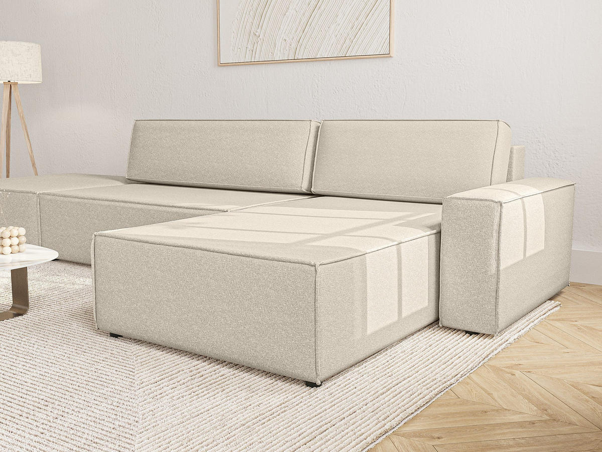 ECKSOFA Lummo La mit Schlaffunktion, Beige - Beige, Textil (363/185cm) - Fedve