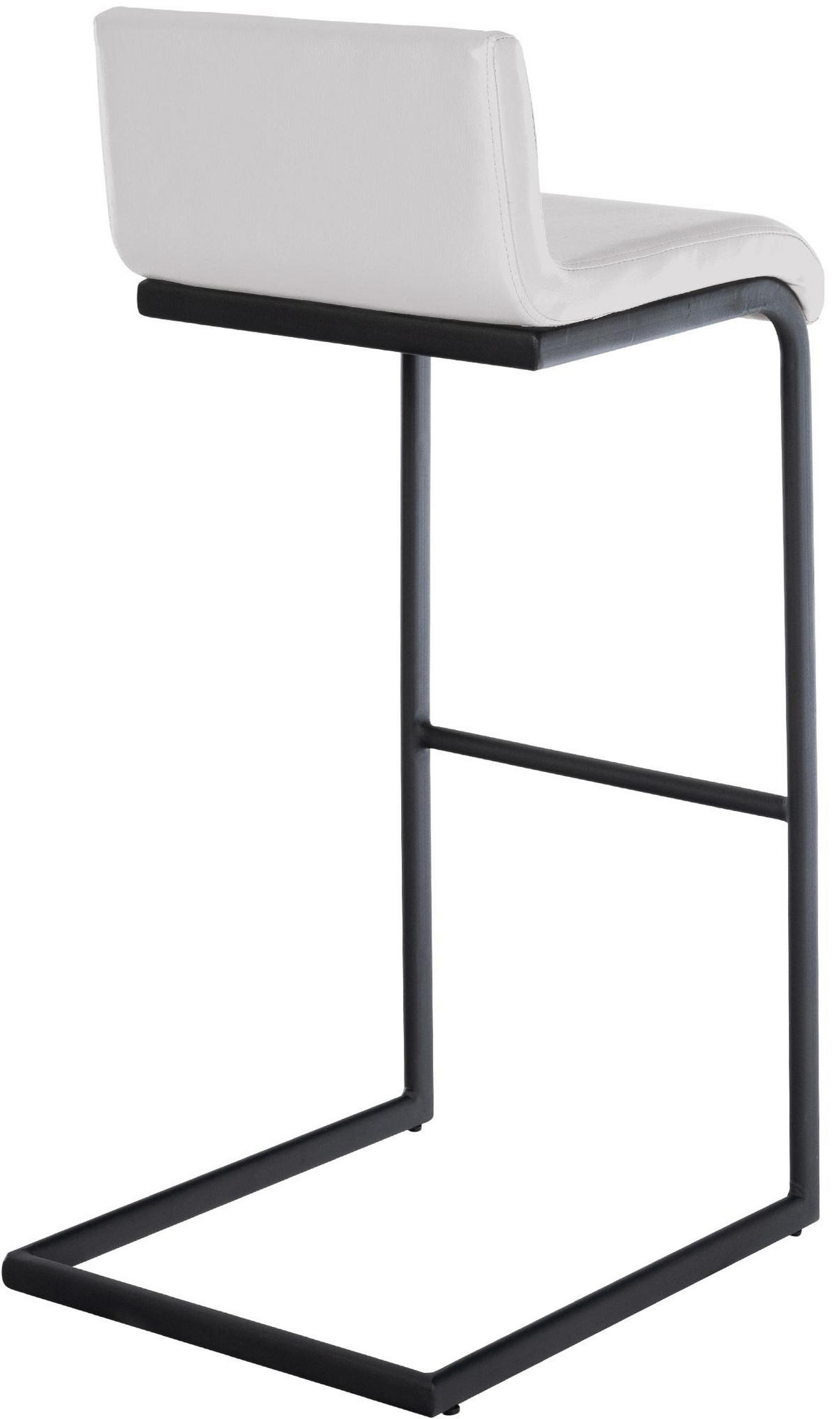 BARHOCKER Lederlook Weiß - Schwarz/Weiß, Textil/Metall (40/96/50cm) - CLP