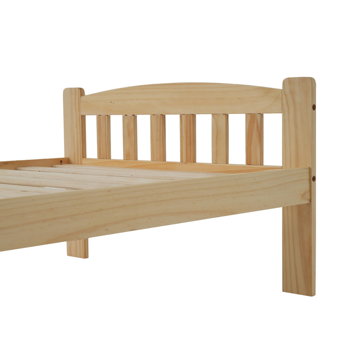FUTONBETT 90/200 cm in Natur mit Kopfteil und Lattenrost - Naturfarben, Holzwerkstoff (90/200cm) - STILVORA