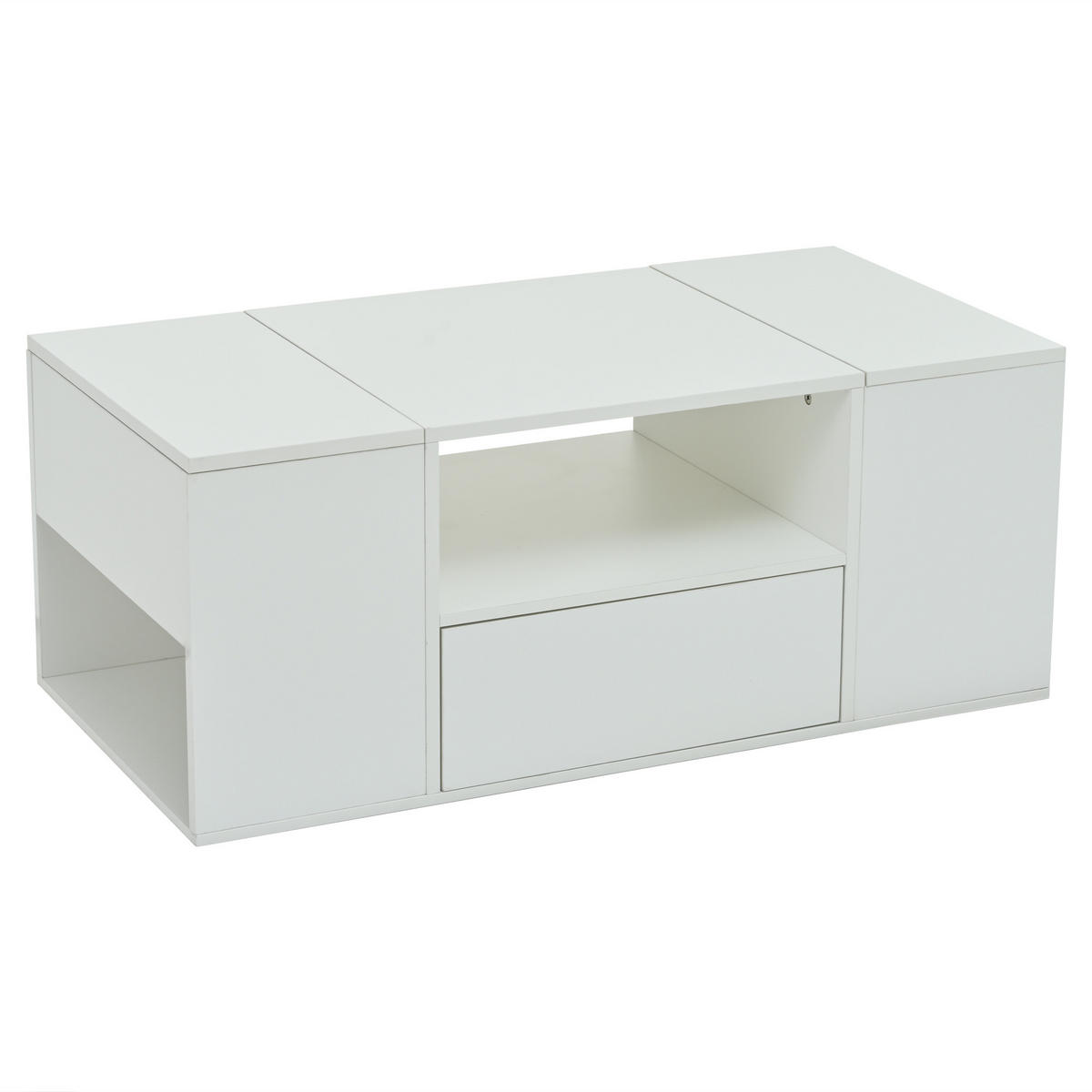 COUCHTISCH Weiß 100/50/40 cm mit LED - Weiß, Holzwerkstoff (50/100/40cm) - PANGIVO
