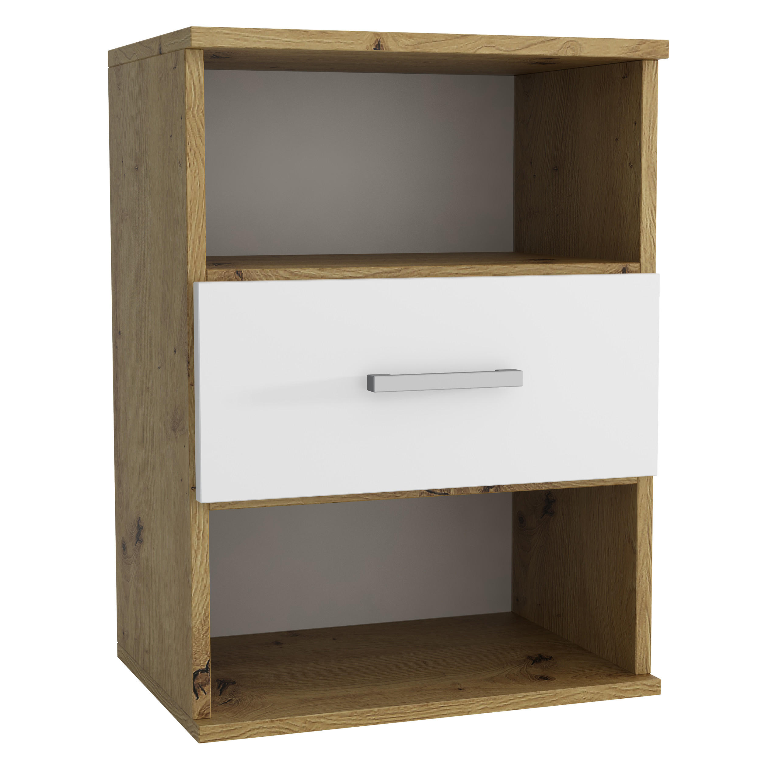 NACHTTISCH NOCTA 48/65,5/35 cm Weiß - Eiche Artisan/Weiß, Holzwerkstoff (48/65.5/35cm) - MASSENO
