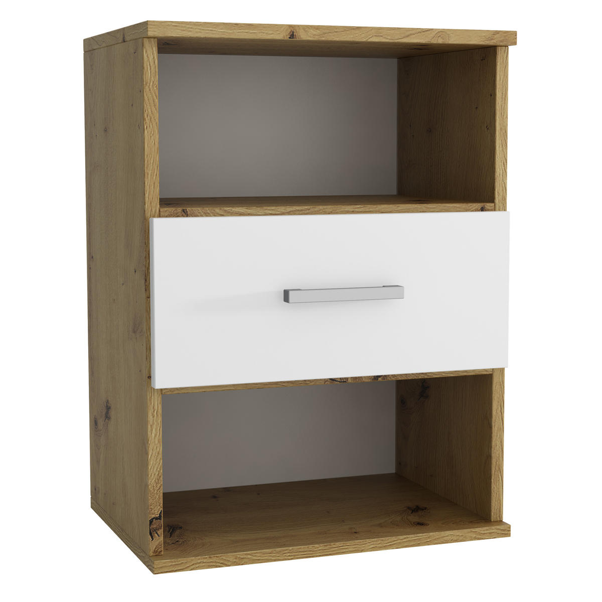NACHTTISCH NOCTA 48/65,5/35 cm Weiß - Eiche Artisan/Weiß, Holzwerkstoff (48/65.5/35cm) - MASSENO