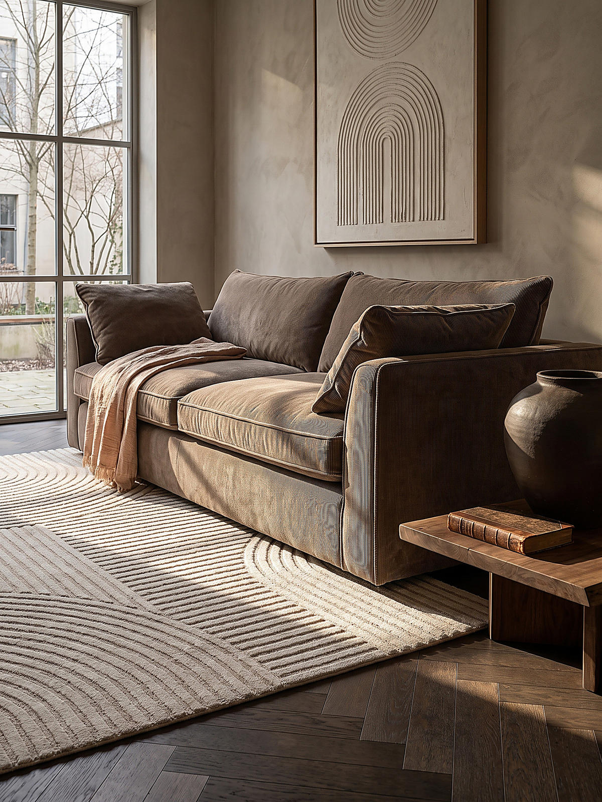 TEPPICH Kurzflor CETINA Geometrisch Polypropylen-Polyester Beige 240 x 340 cm - Beige, Textil (240/340cm) - KADIMA DESIGN