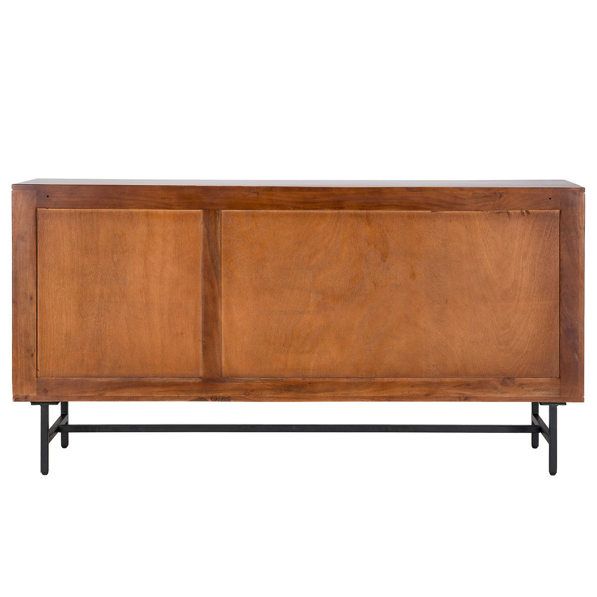 MASSIVES SIDEBOARD - Akazie / Schwarz - Schwarz/Braun, Holz/Metall (160/80/40cm) - home24