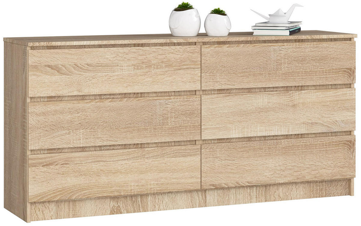 KOMMODE Sonoma Eiche 160x40x77 cm - Sonoma Eiche, Holzwerkstoff (160/77/40cm) - Akord