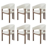 ESSZIMMERSTUHL 6er Set Leinen Walnuss Holzoptik Modern - Walnussfarben, Naturmaterialien (61.5/83/52.5cm) - FLIEKS