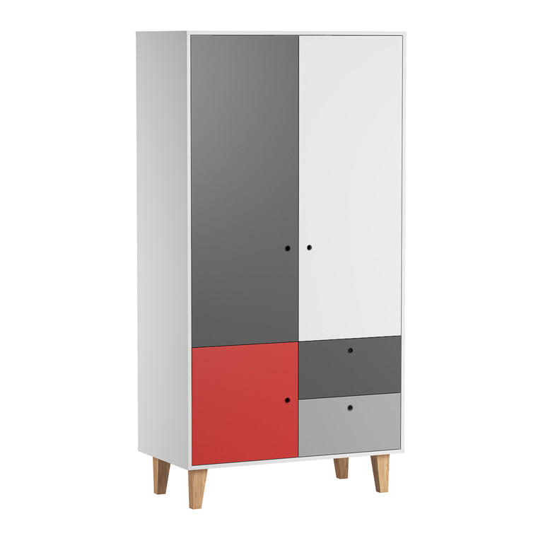 Petits-meubles SCHRANK Rot 104cm × 55cm × 202cm
