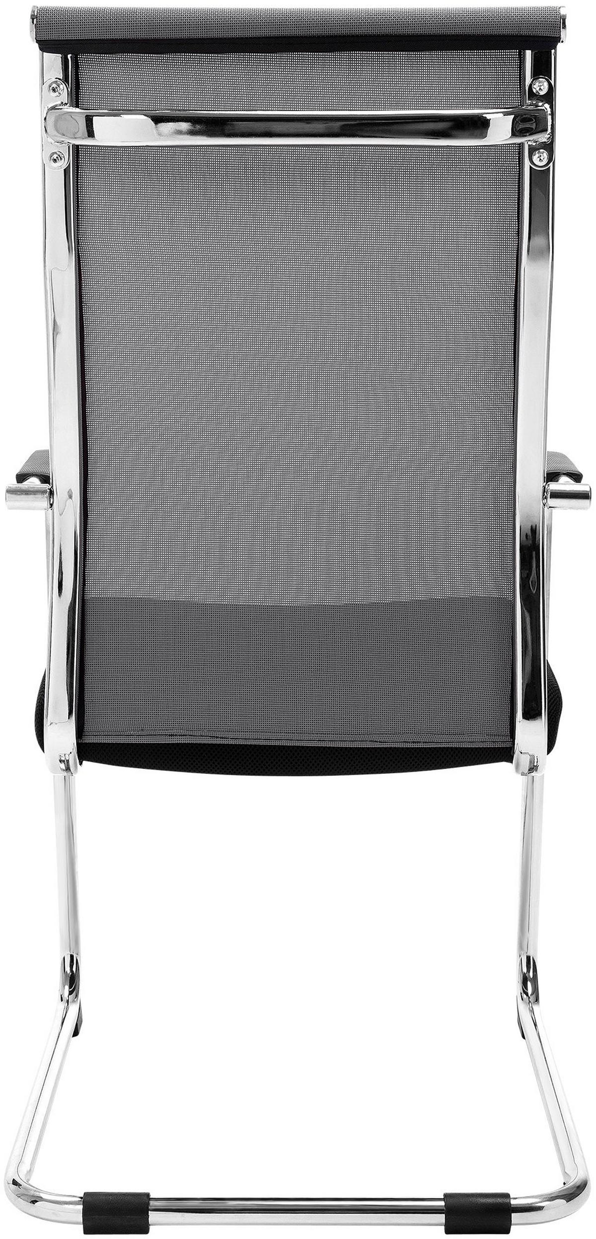 BESUCHERSTUHL Dakar Kunstleder Grau Konferenzstuhl Bürostuhl - Grau, Leder (54/107/65cm) - DELUKE