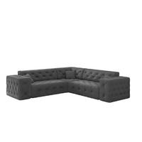 ECKSOFA Chantal In Moly - Anthrazit, Holzwerkstoff/Textil (246/246cm) - Fun Möbel